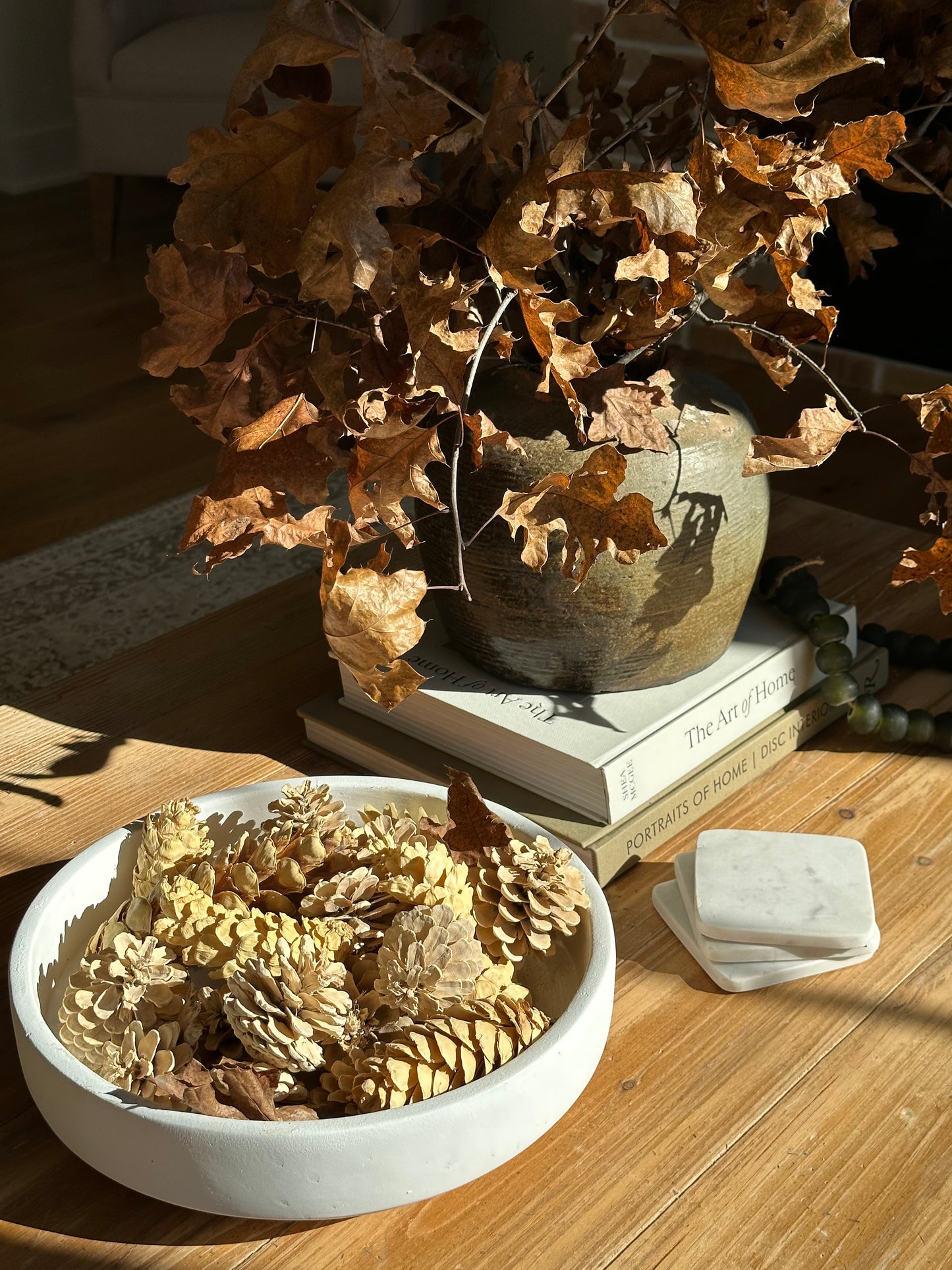Dried Bleached Strobus Pine Cone Filler
