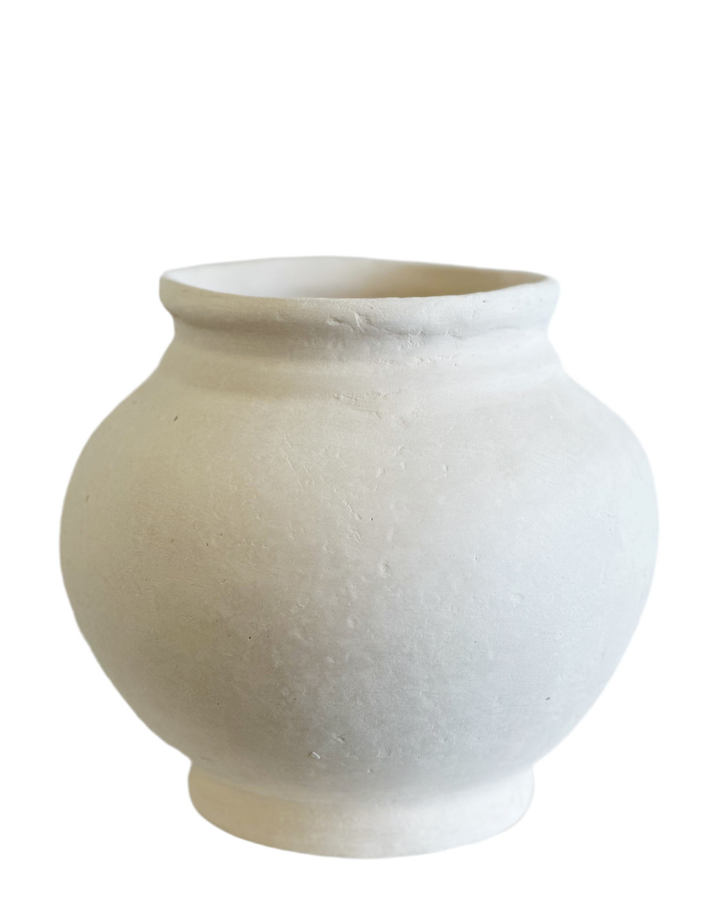 Paper Mache Pot Natural White