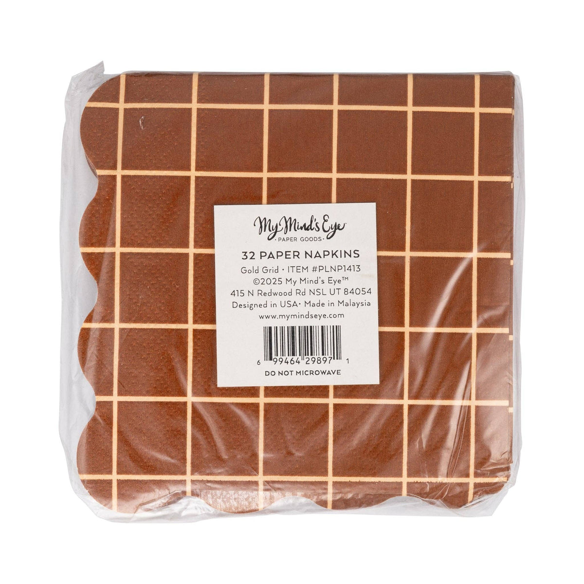 Foil Grid Cocktail Napkin