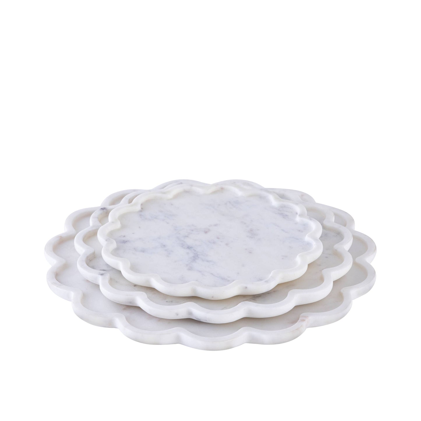 Medium Clover White Marble Round Platter