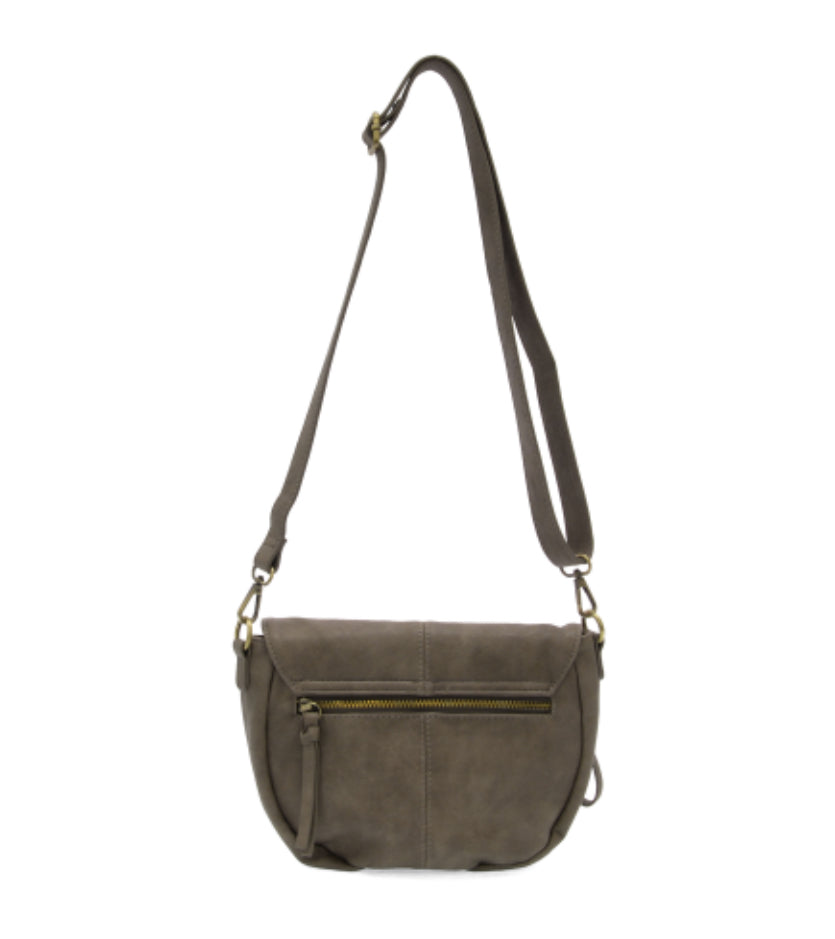 Dark Taupe Helene Small Saddle Crossbody