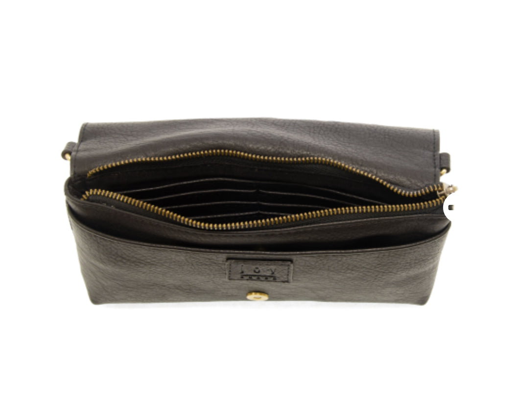 Black Everly Organizer Flap Crossbody