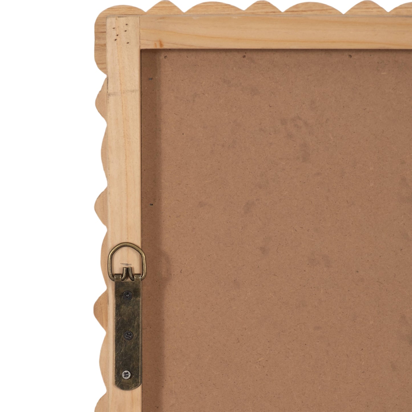 Fir Wood Carved Frame Rectangle Wall Mirror