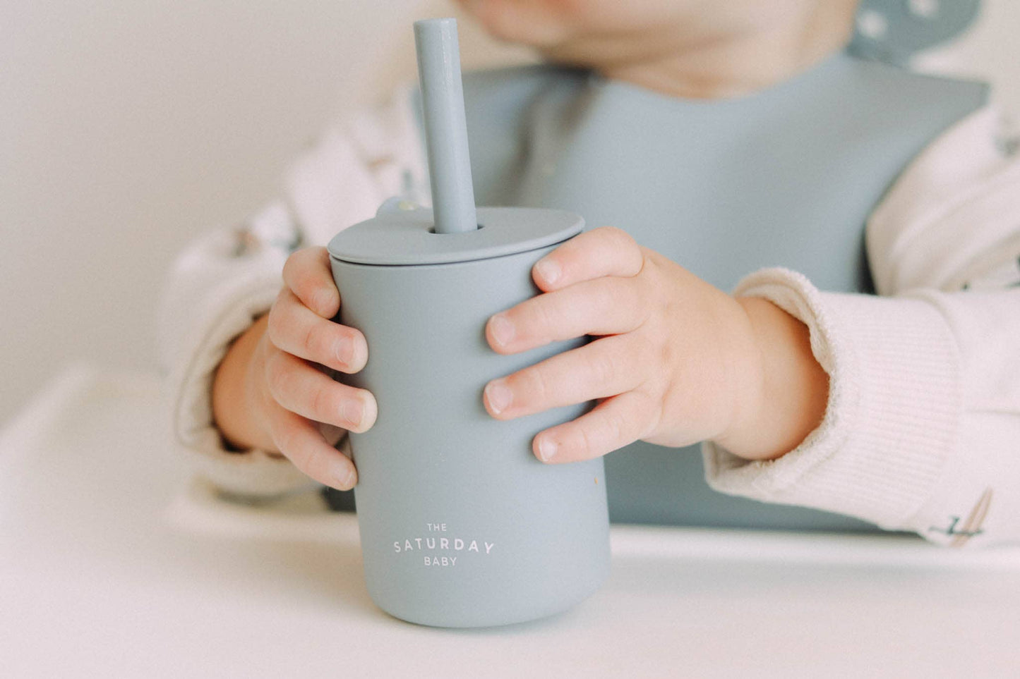 The Saturday Baby Silicone Straw Cup: Cloud