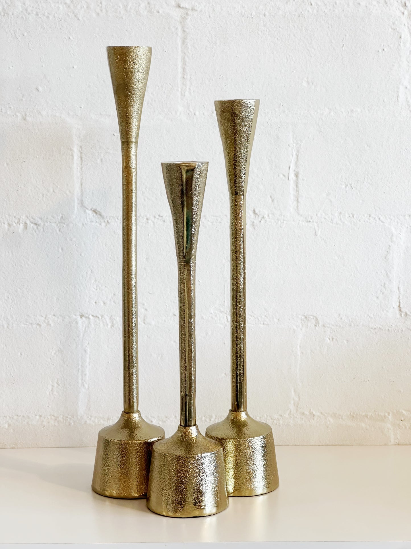 Gold Spartan 16"" Candle Holder