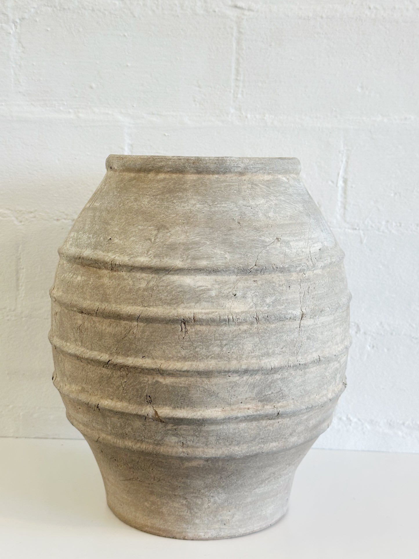 ANTIQUE TAUPE ARTISAN VASE