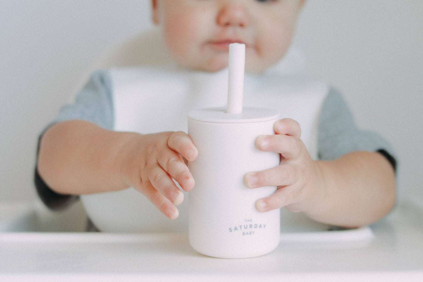The Saturday Baby Silicone Straw Cup: Cloud