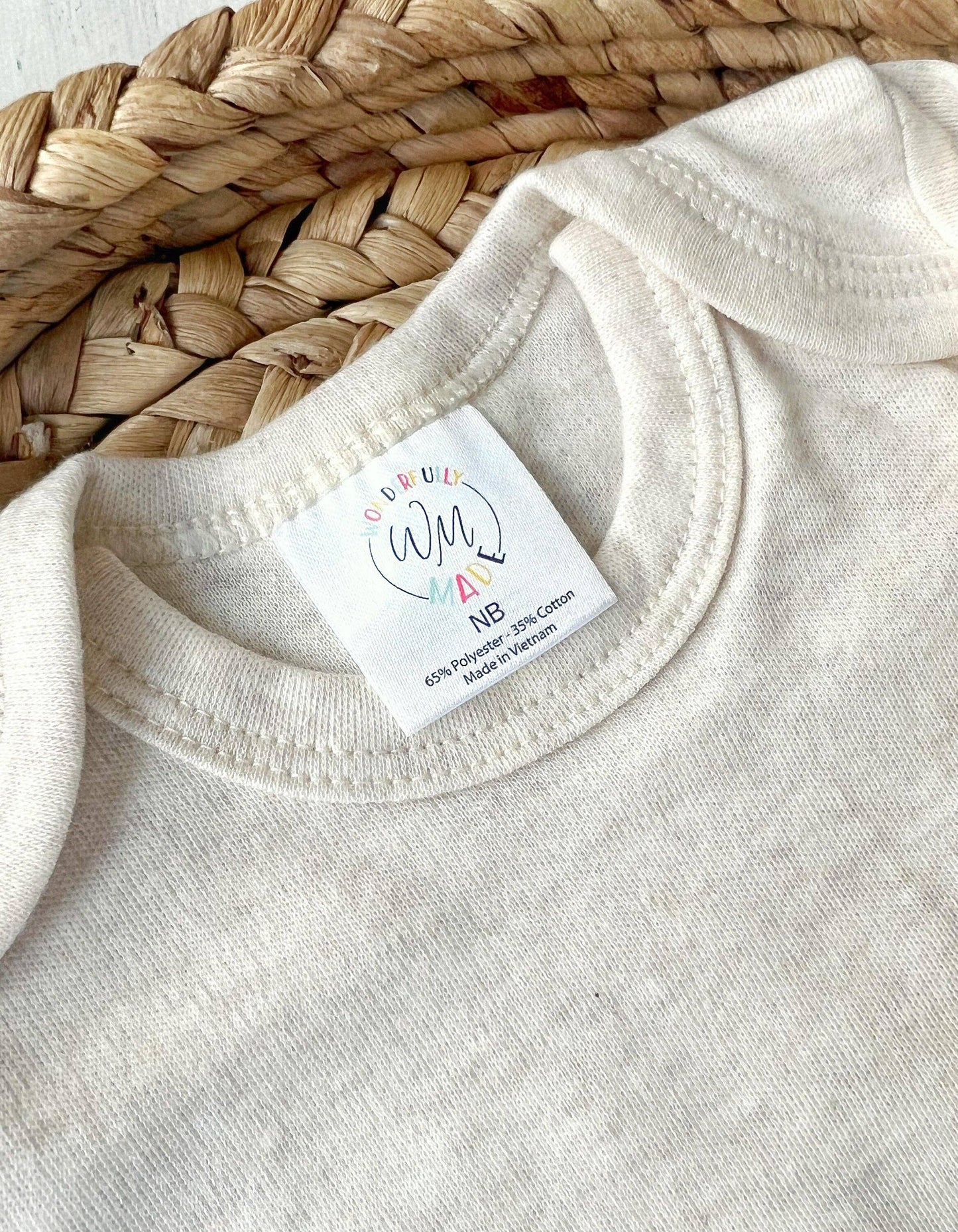 Gender Neutral Baby Outfit | Oatmeal Romper Felt Rainbow: Newborn / Only romper