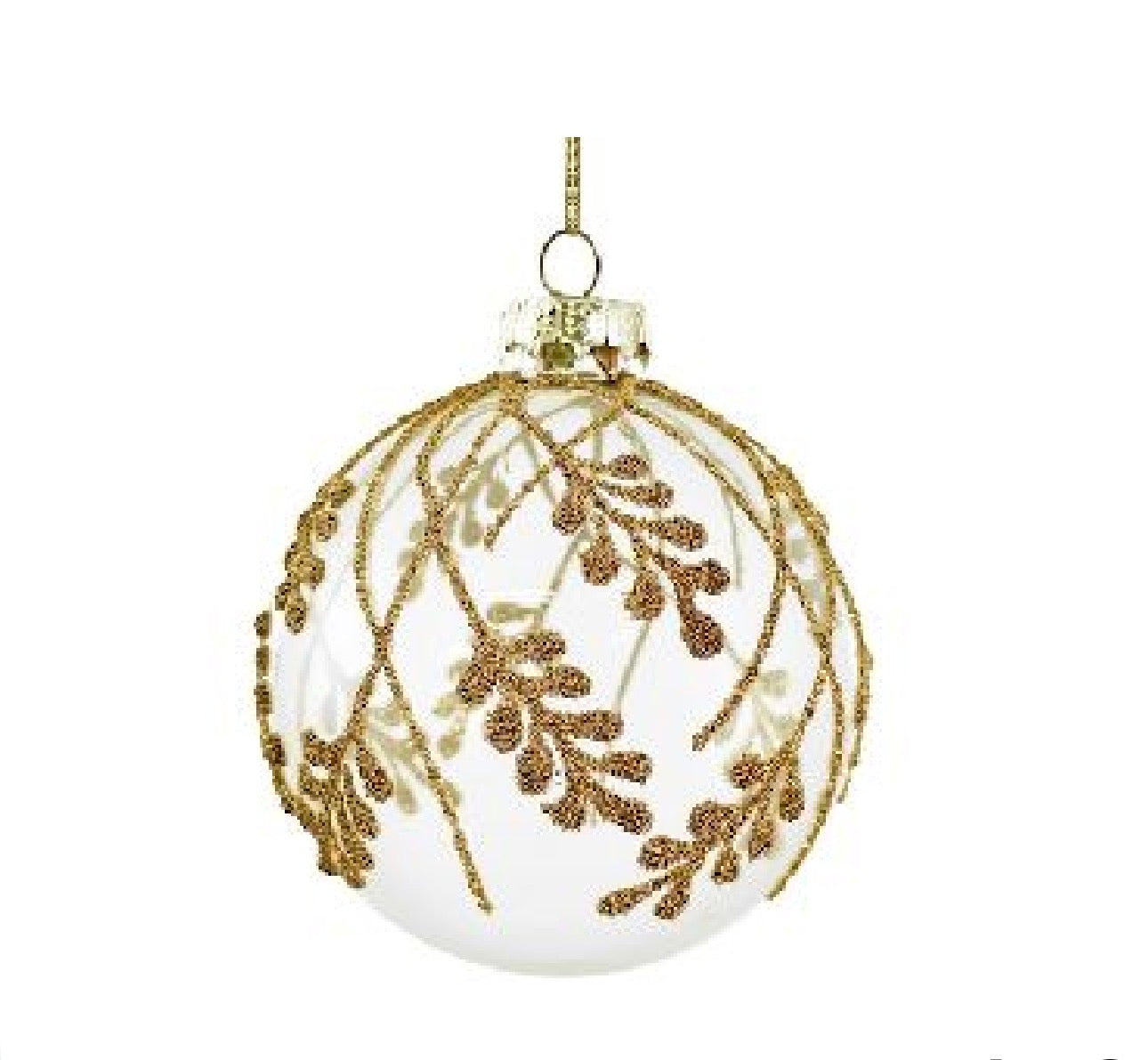 Glass ball clear gold bead pattern