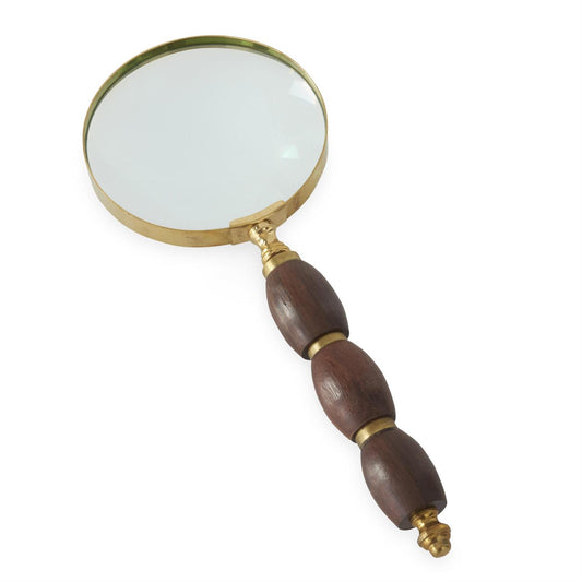 BRASS & WOOD MAGNIFYING GLASS