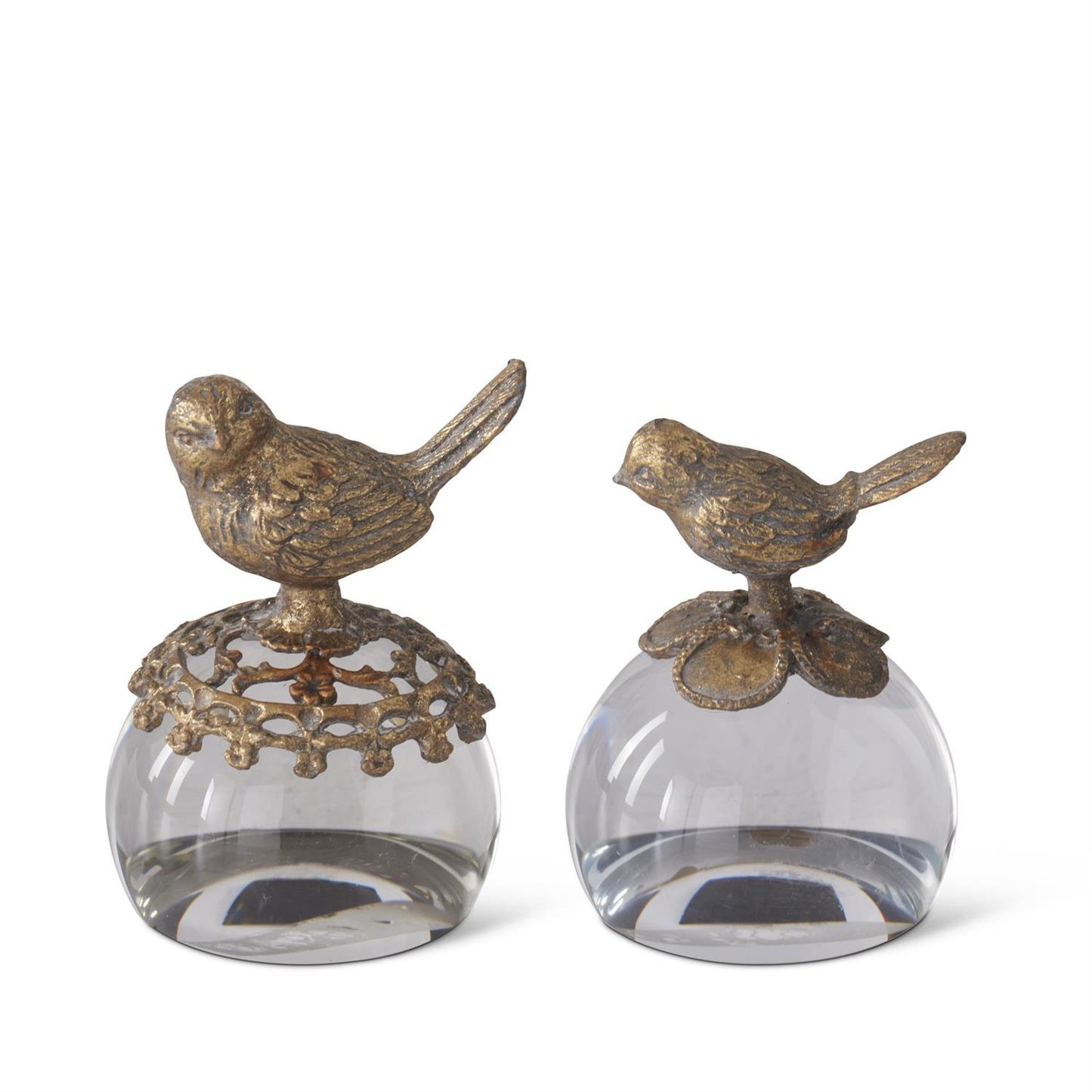 Gold Metal & Glass Paperweight