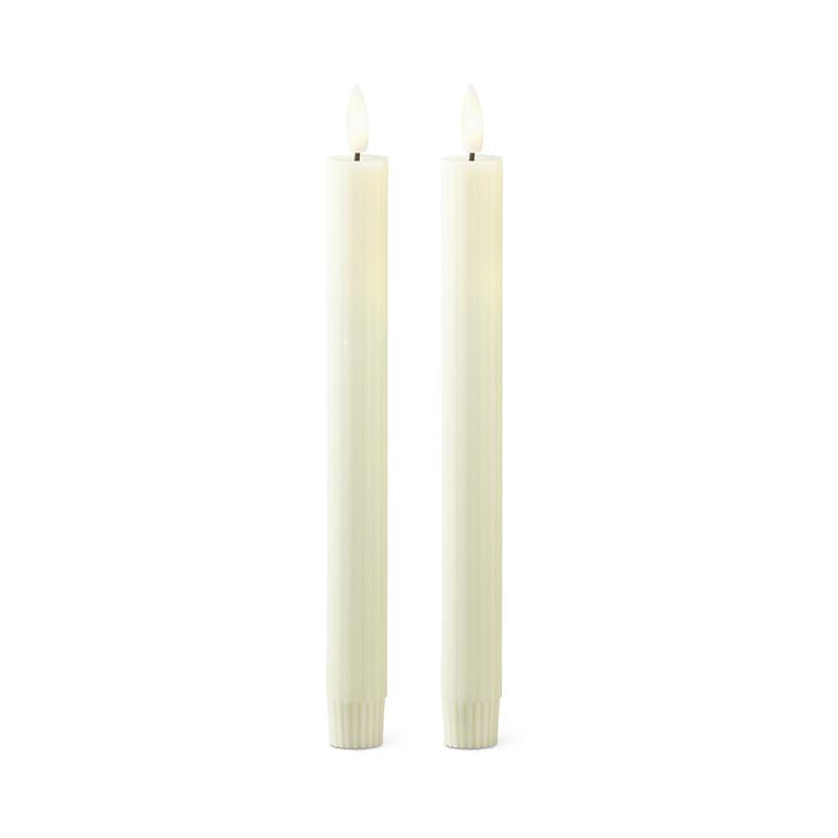Cream Thin Line LED Taper Candles