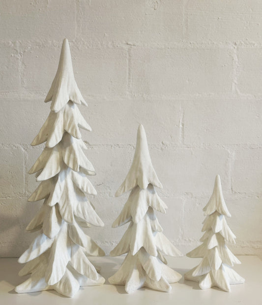 WHITE VELVET CHRISTMAS TREES