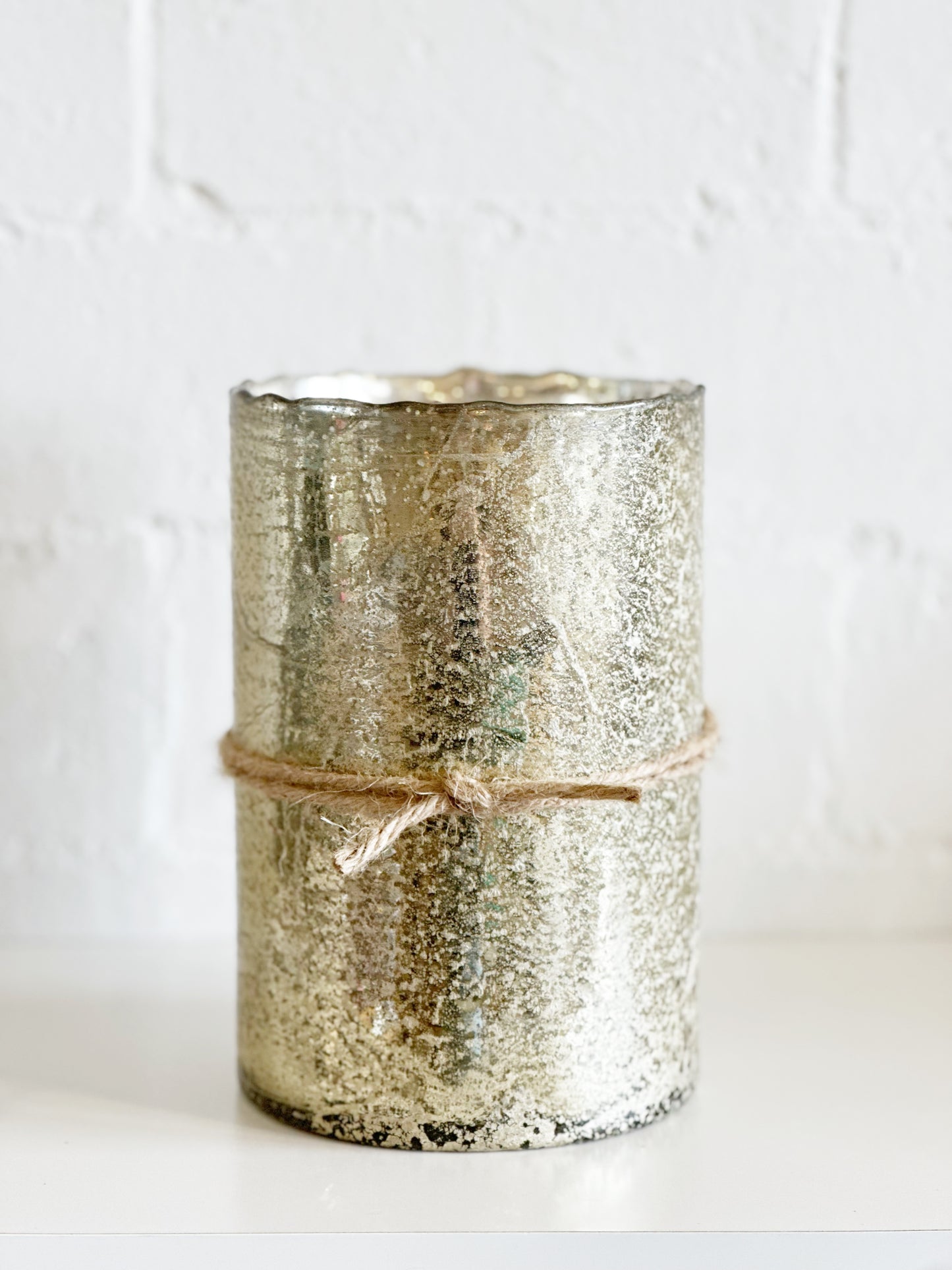 Pumpkin Sandalwood Gold Mercury Glass Himalayan Hurricane Candle