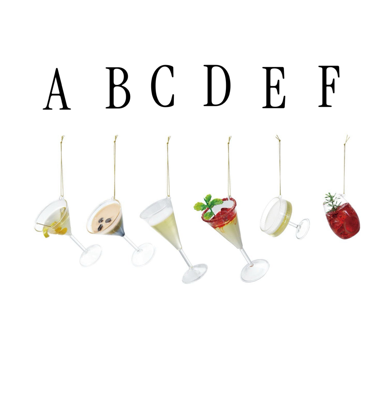 Glass Cocktail Ornament, 6 Styles