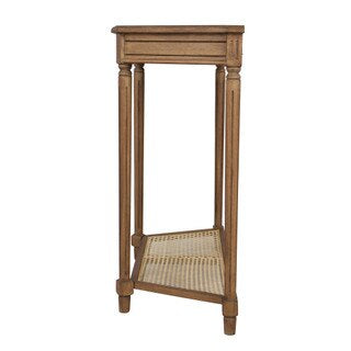 Lenora Demilune Console Table w Cane Shelf