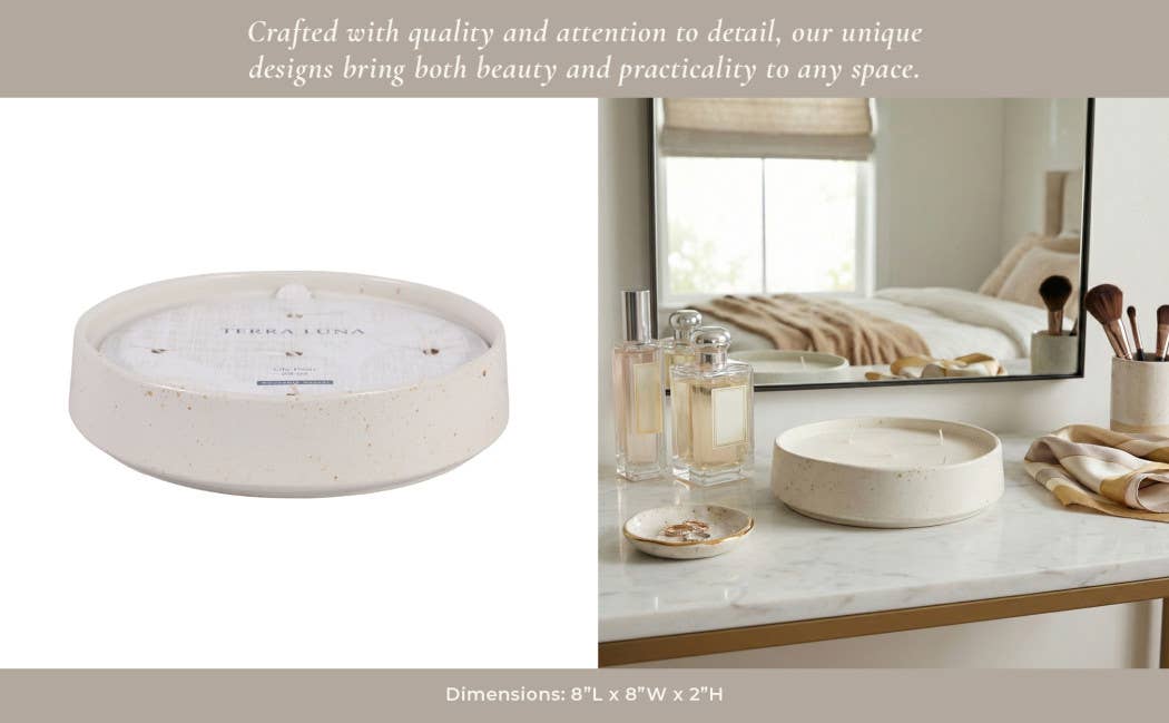 Scented Candle - Lily Pear in Glazed Ceramic Bowl, 25 Oz