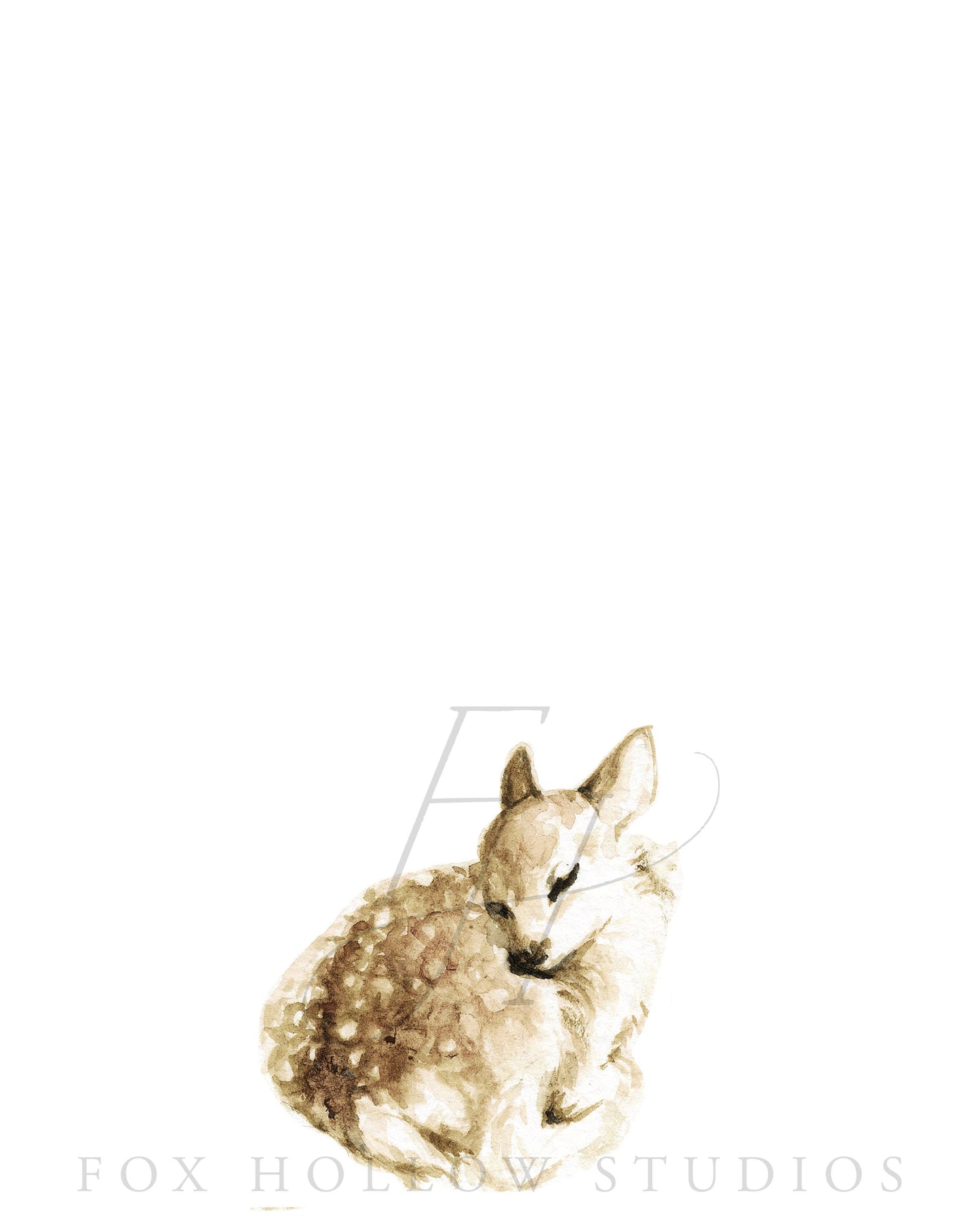 Sleeping Deer Art Print: 5 x 7"