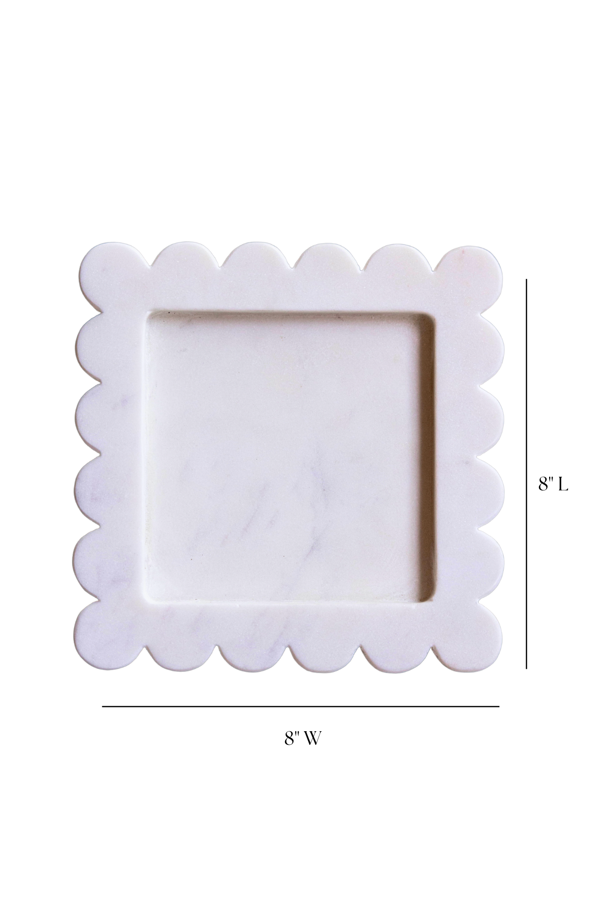 White Marble Scalloped Tray