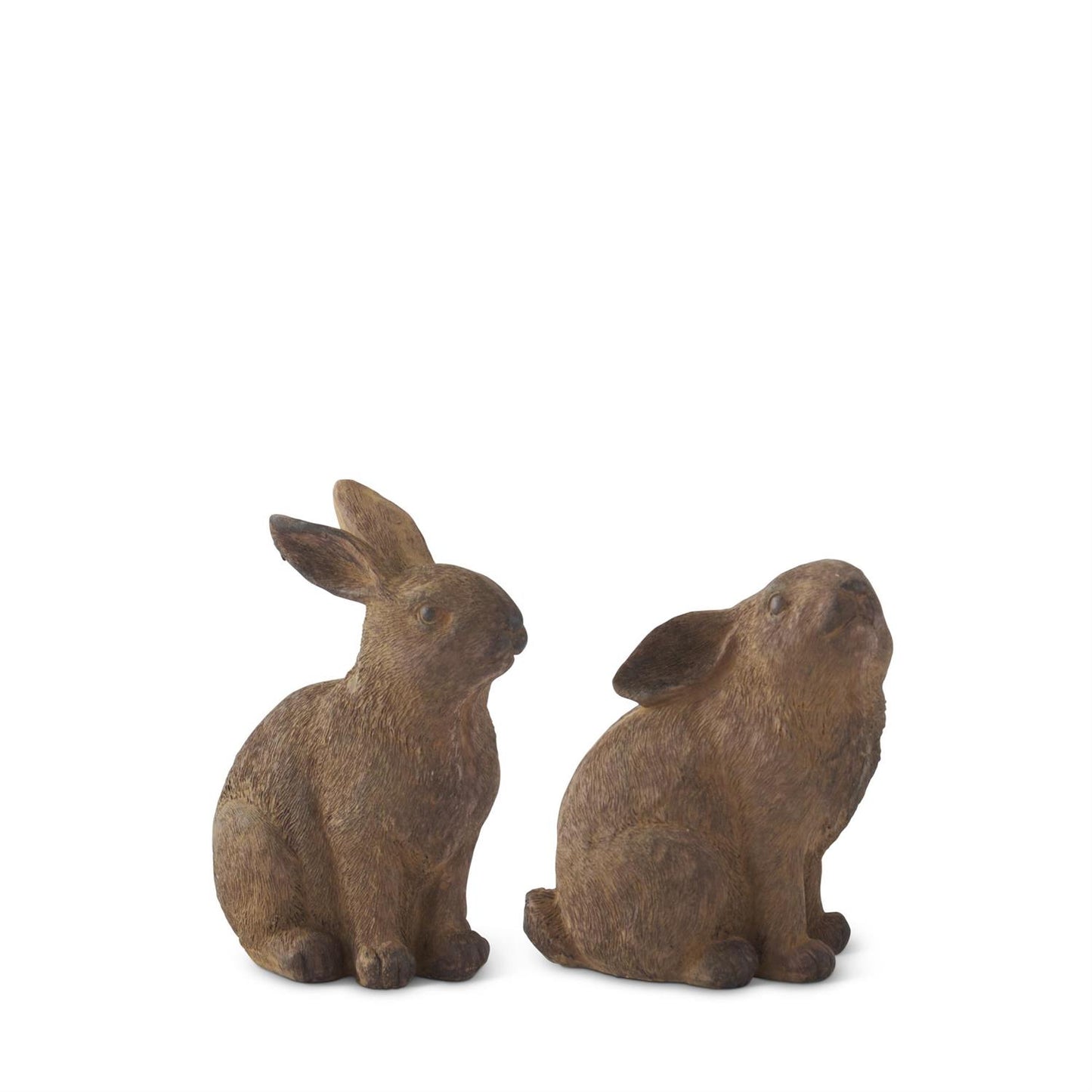 Brown Textured Resin Rabbit