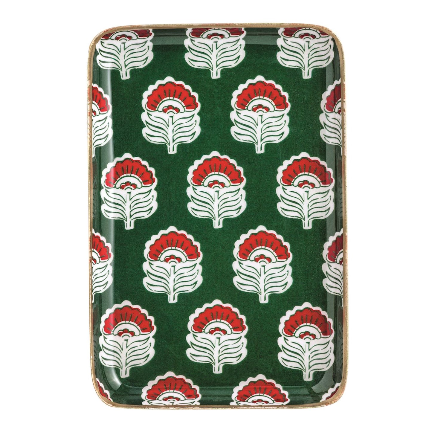 GREEN BLOCK METAL TIDBIT PLATE