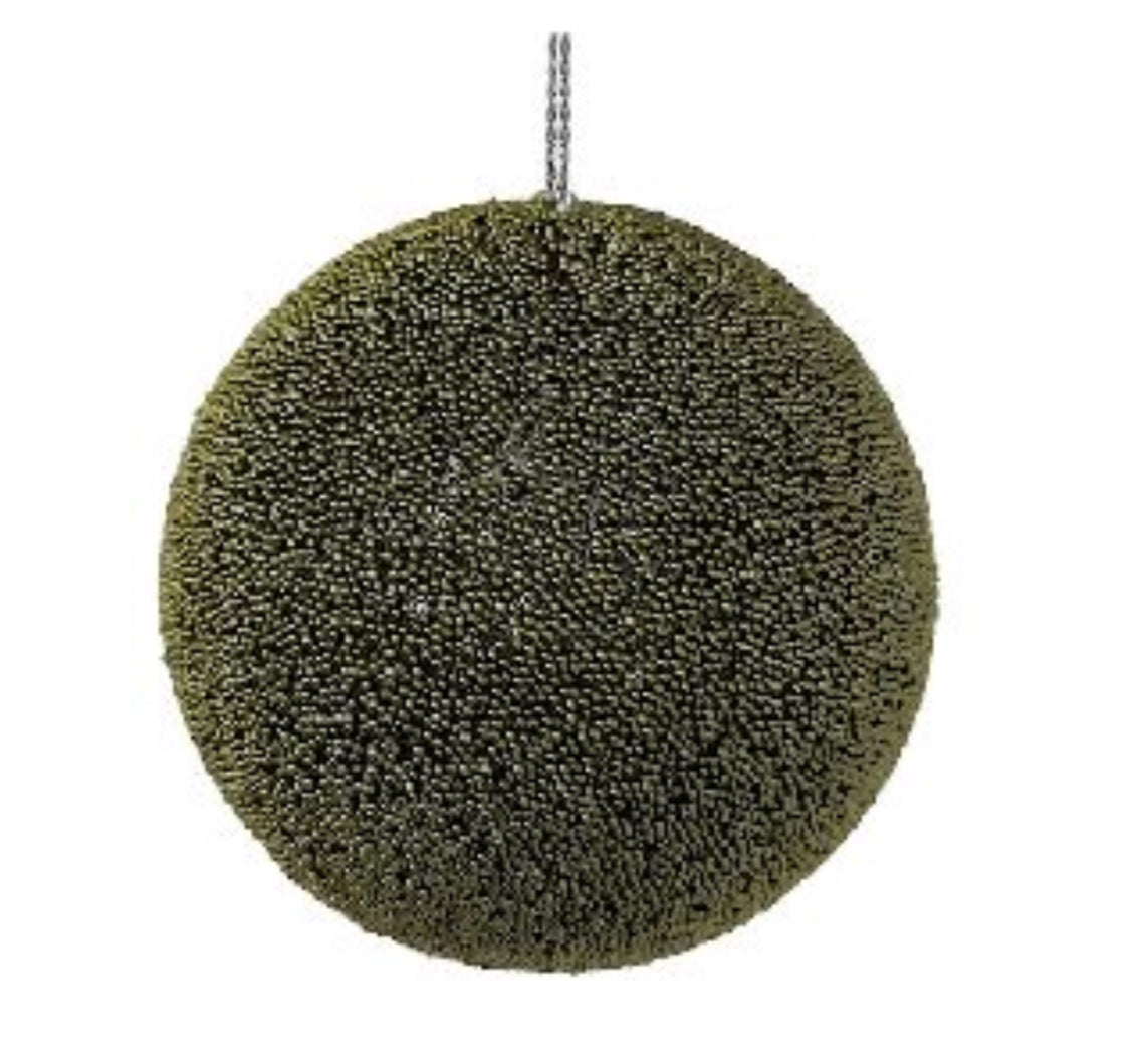 Dark Green Ice Ball Ornament