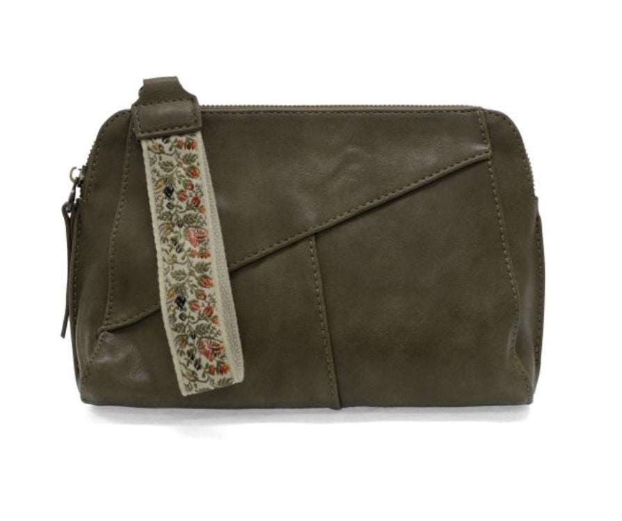 Olive Gigi Crossbody with Woven Wristlet Strap