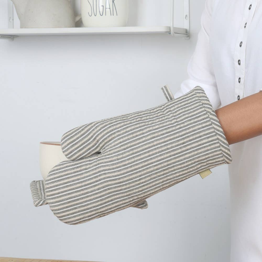 Oven Glove Seer Sucker - Green