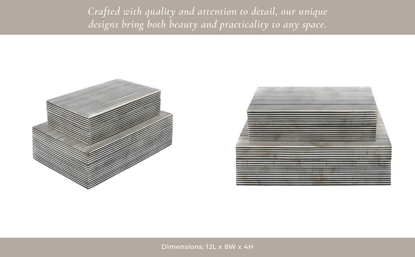 Decorative BoxBlack Resin Pinstripe