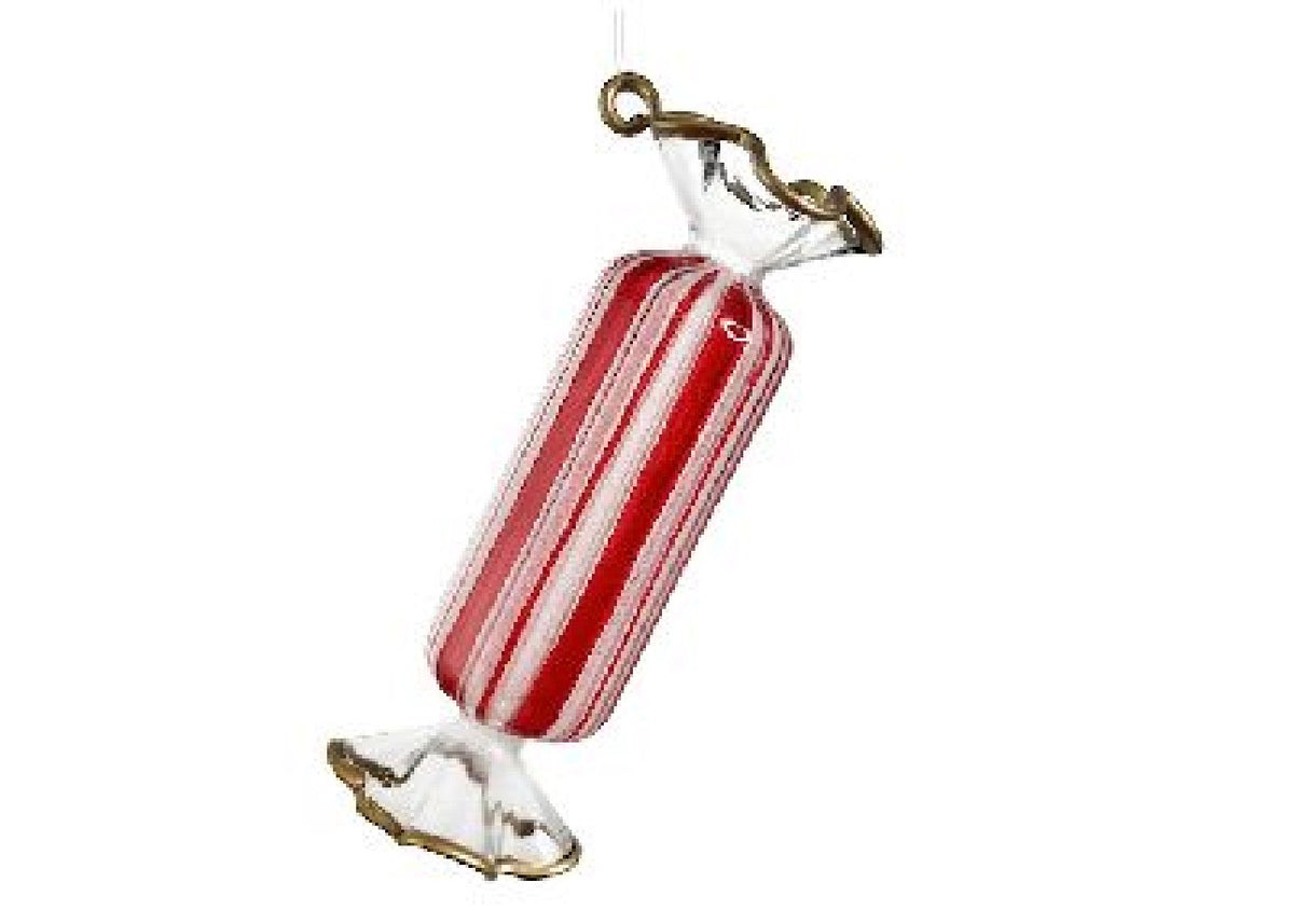 Glass candy white-red-gold