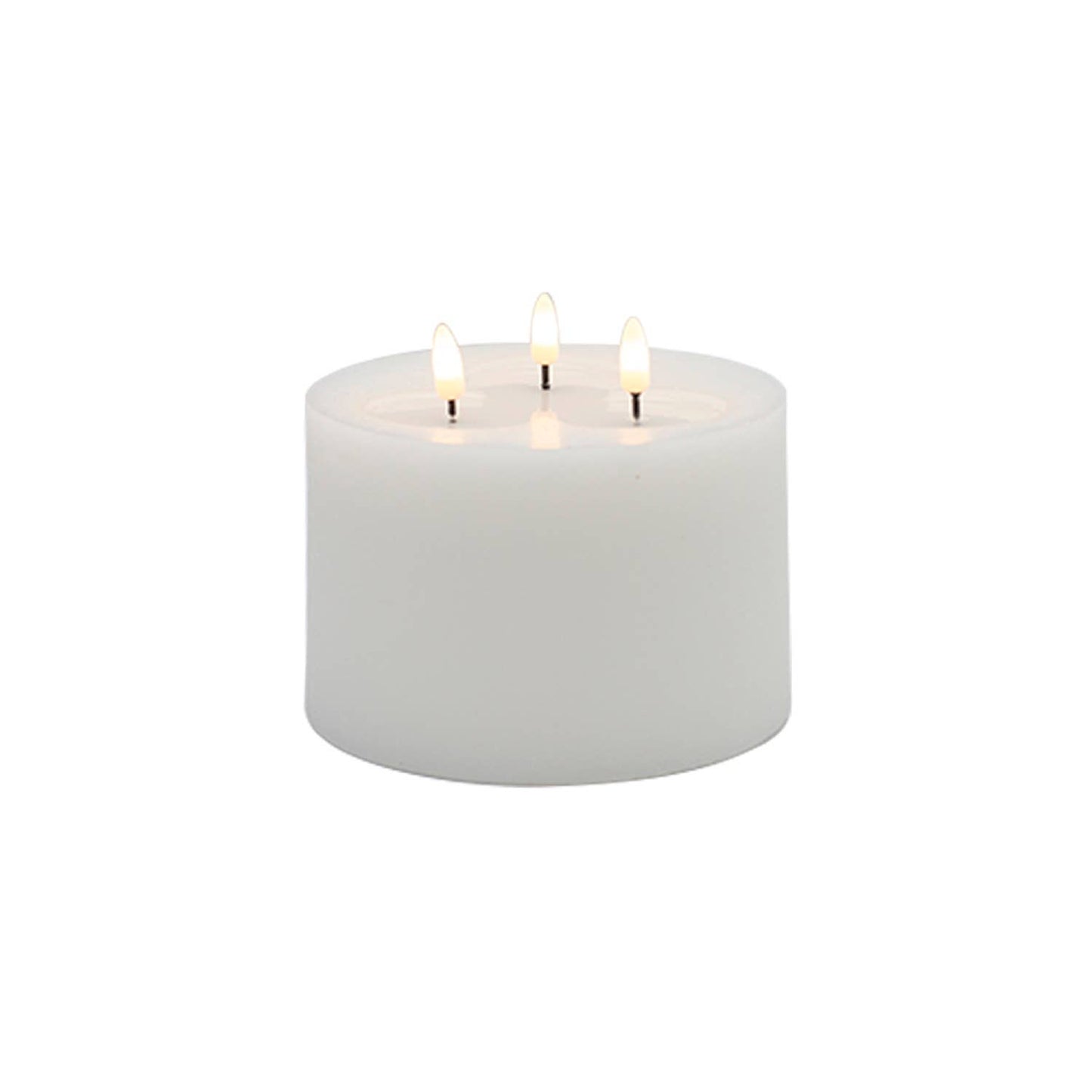 3 wick White Flameless Candle