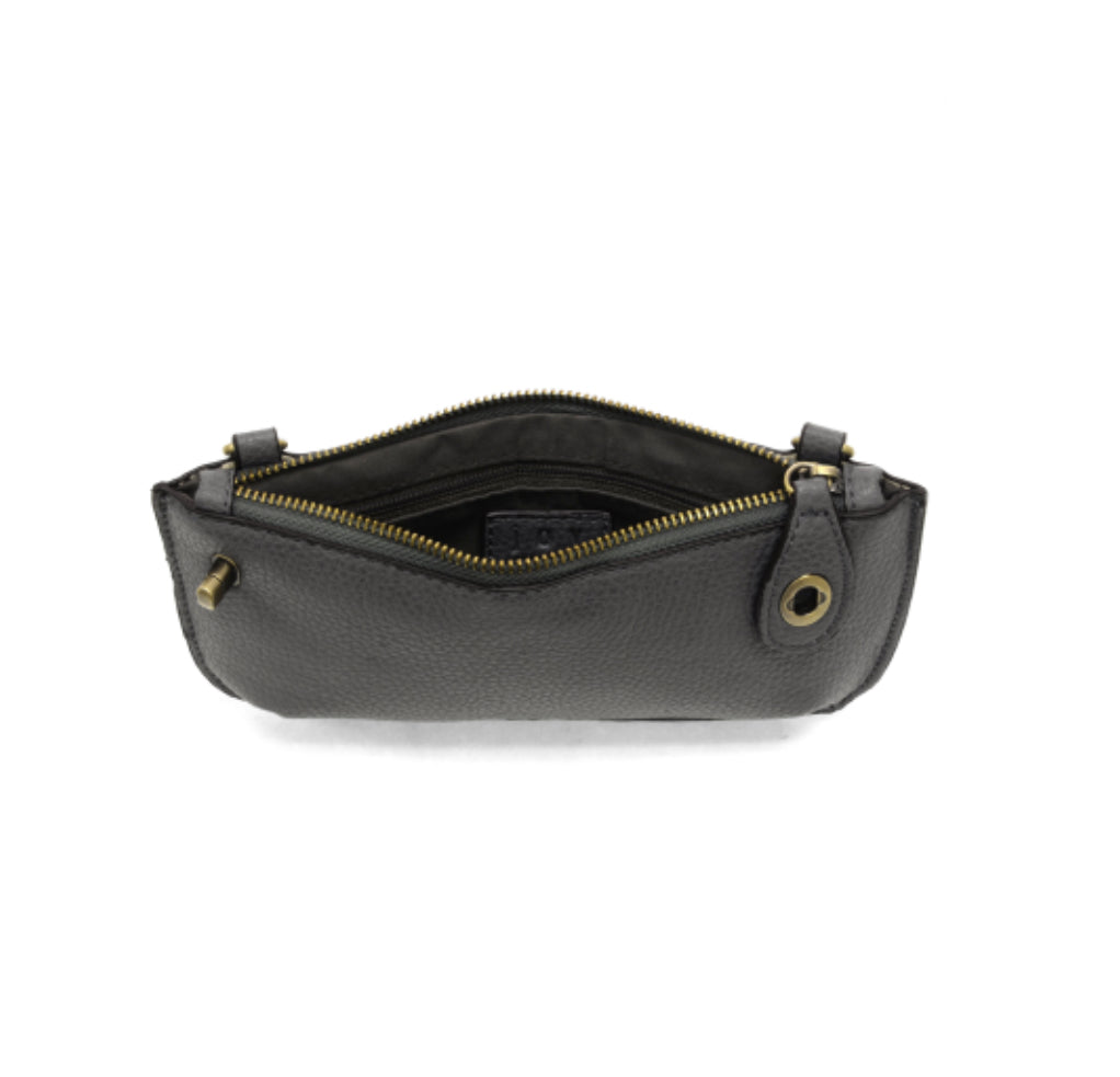 Shadow Grey Mini Crossbody Wristlet Clutch