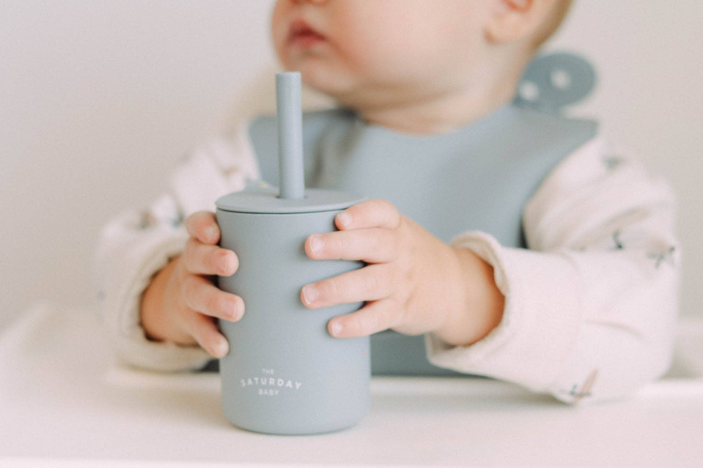 The Saturday Baby Silicone Straw Cup: Cloud