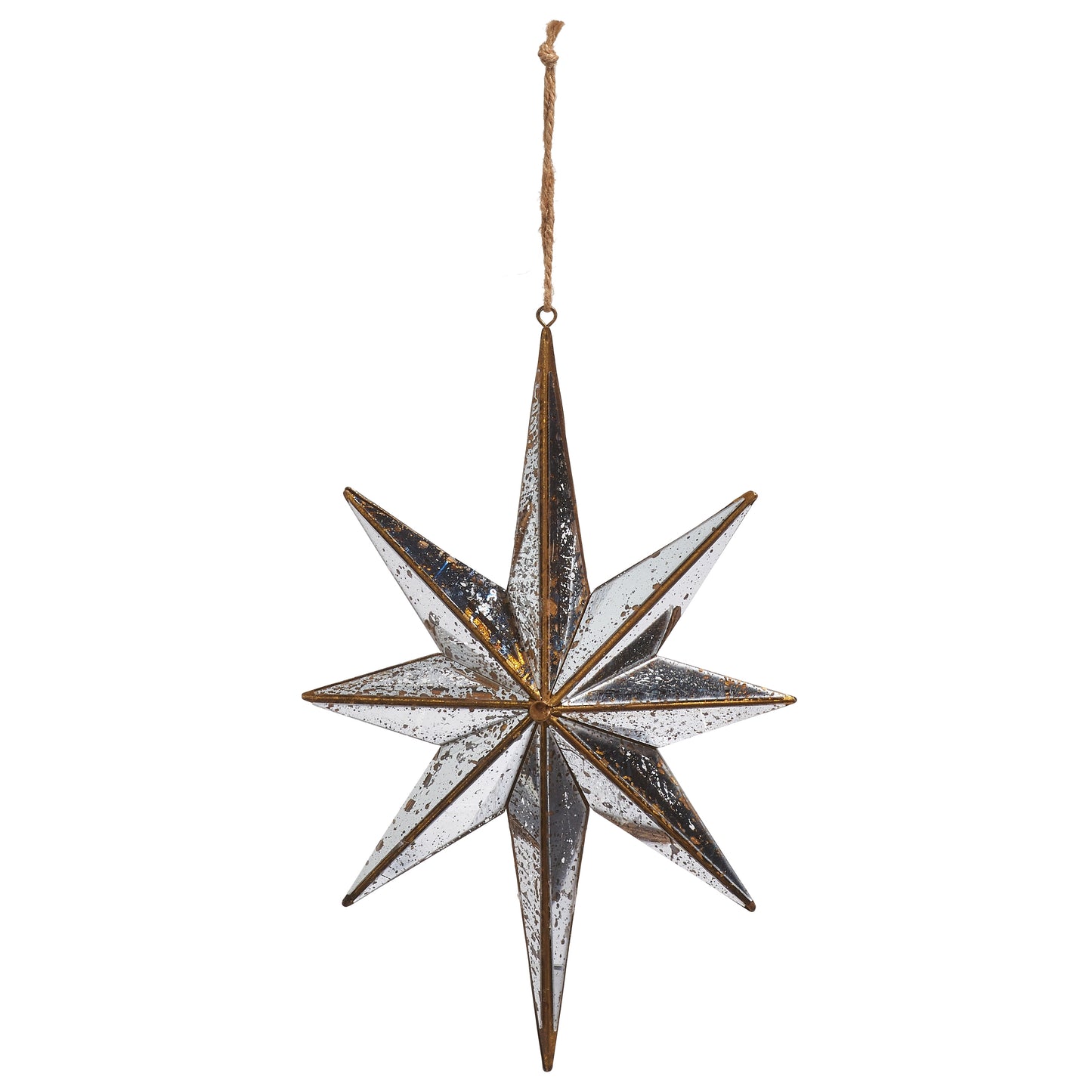 9.75" Distressed Mirrored Star Ornament