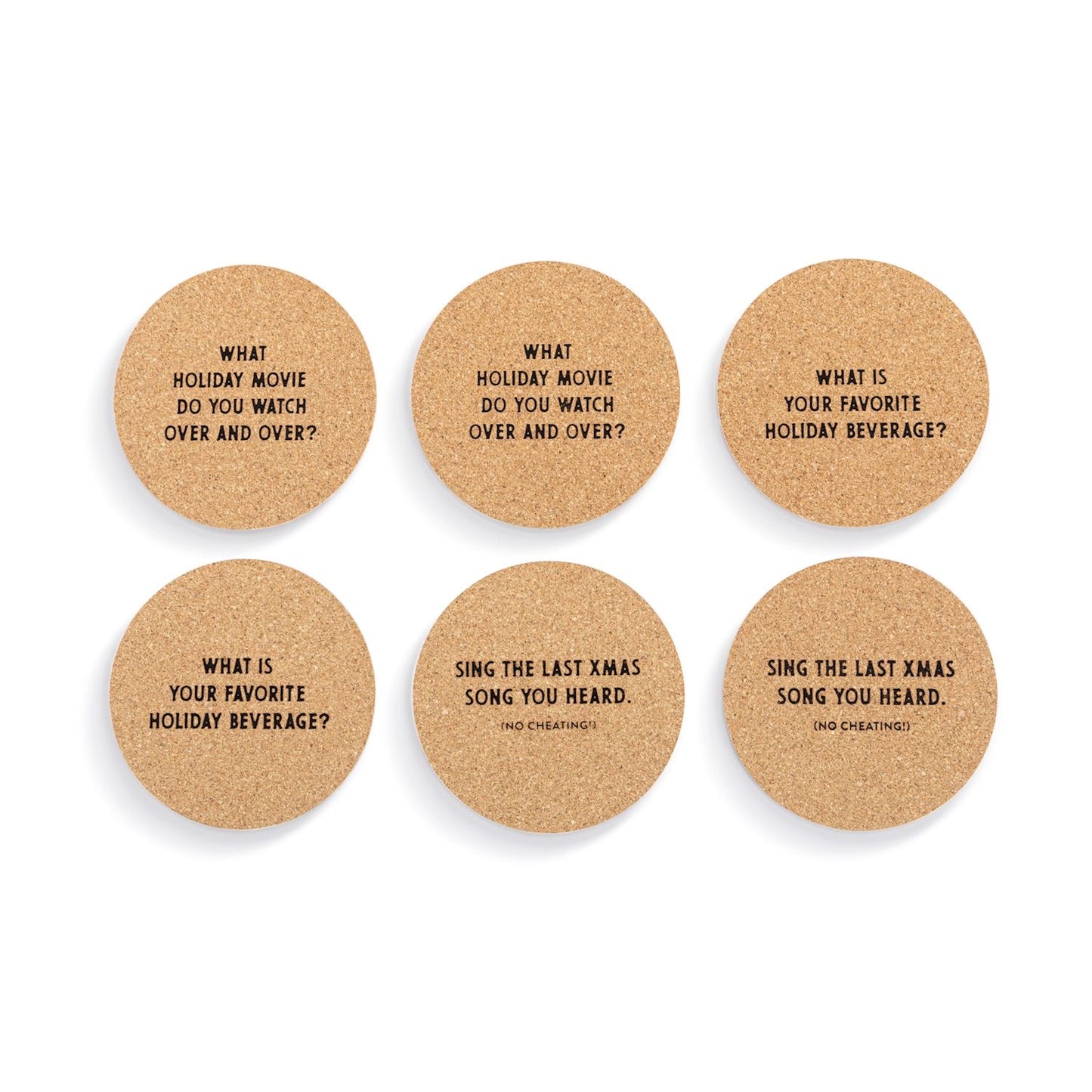 Holiday Cocktail Coasters: Set Of 6