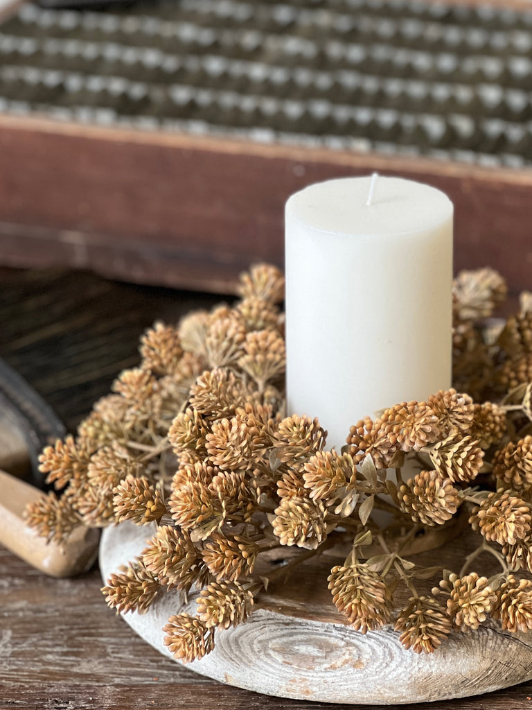 Russet Cone Candle Ring Wreath