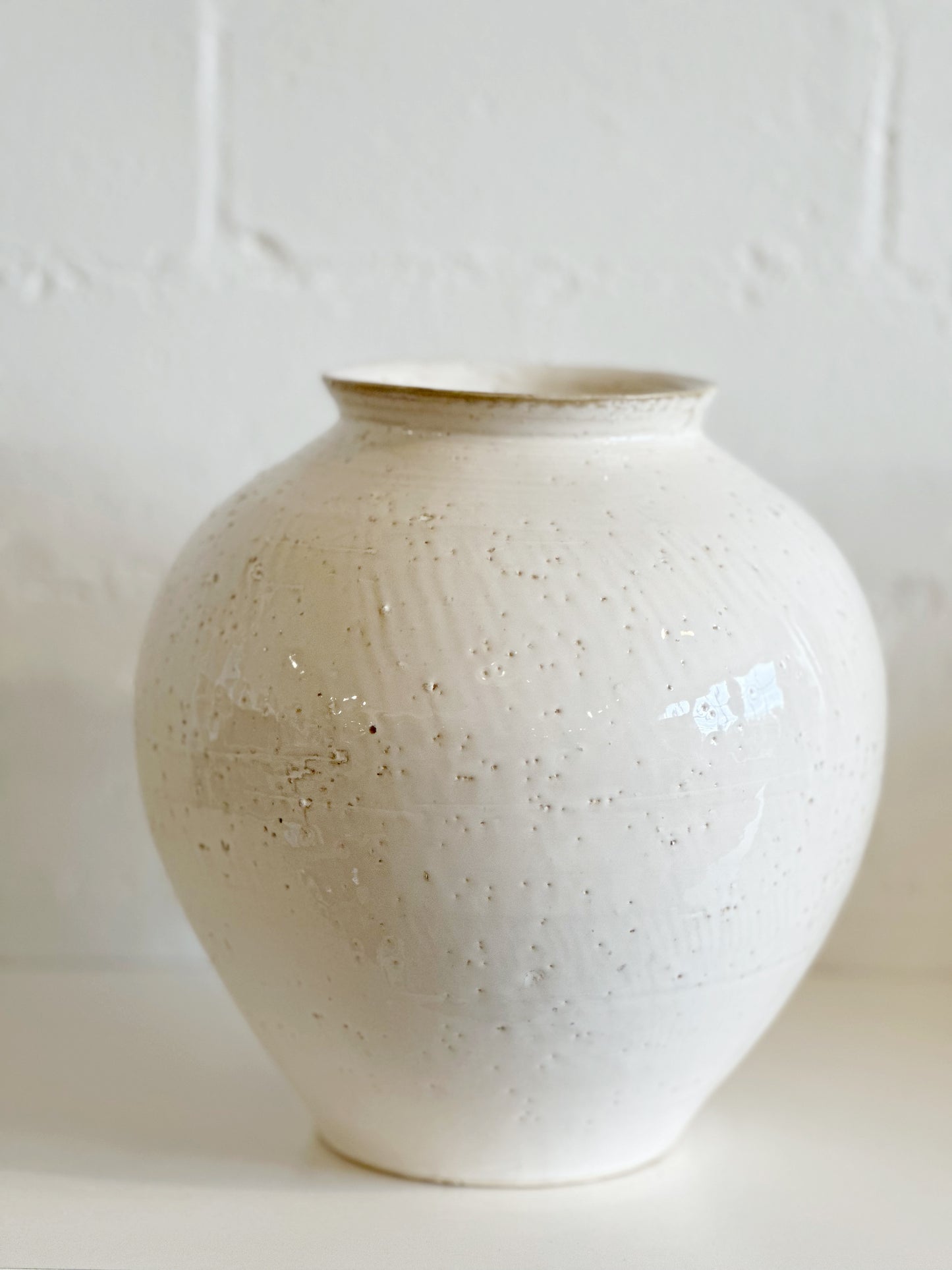 White Round Vase