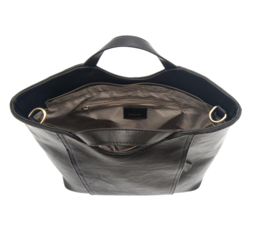 Black Emily Double Zip Tote
