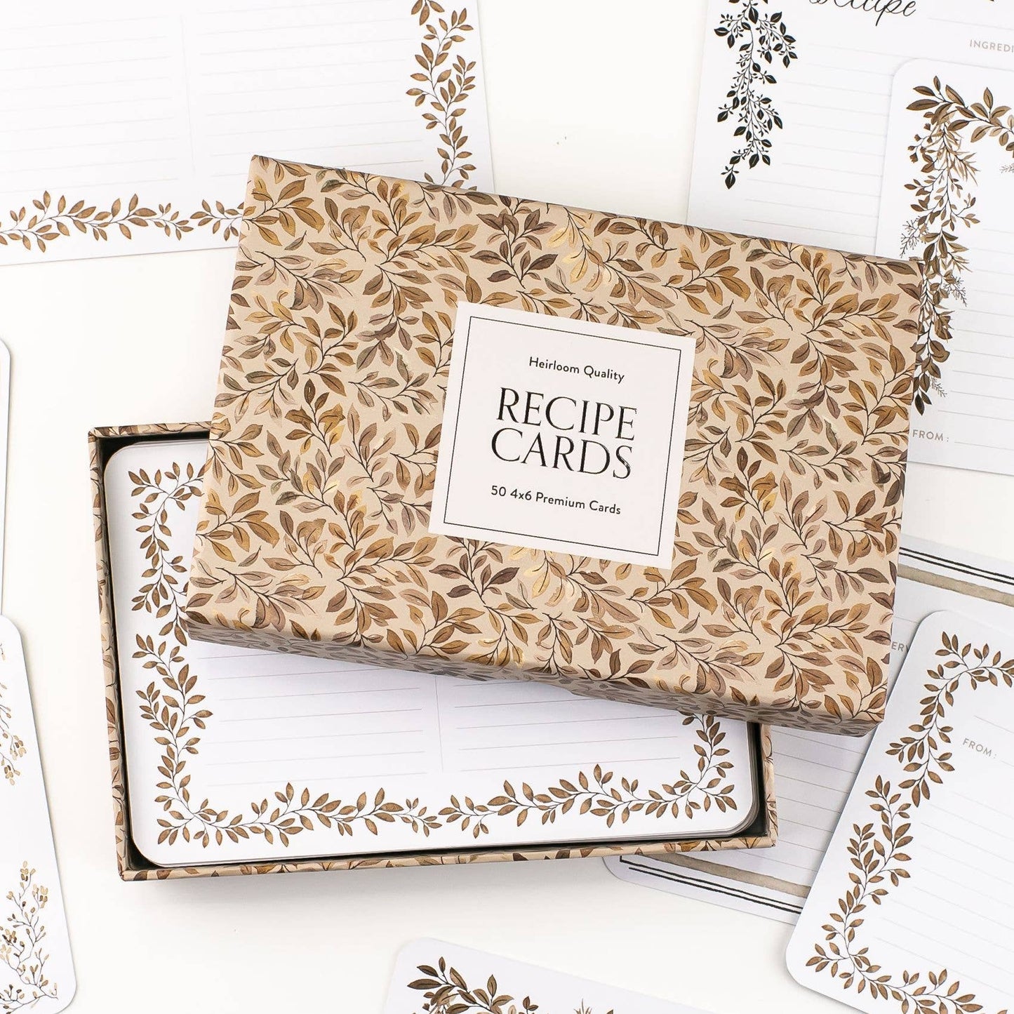 Recipe Cards: 50 Beautifully Designed 4x6 Recipe Cards