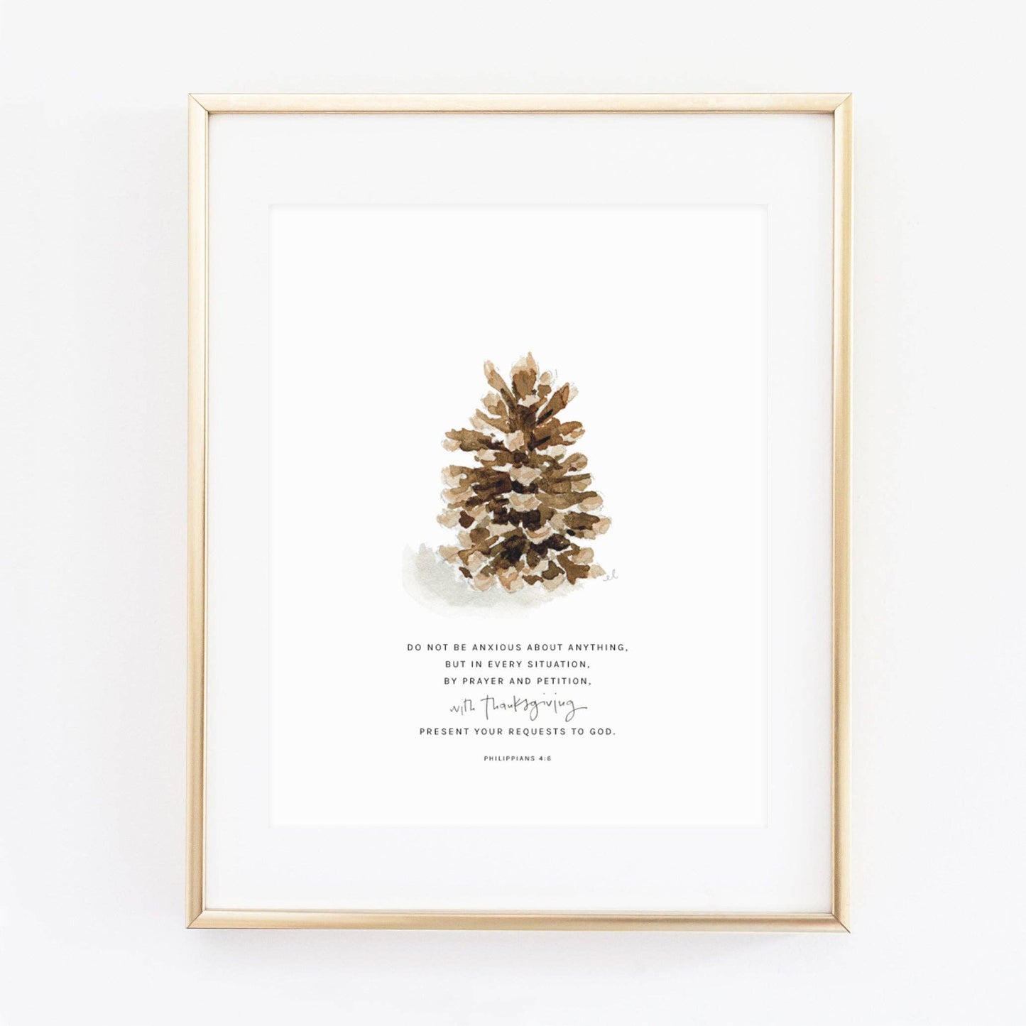 Philippians 4:6 pinecone scripture print