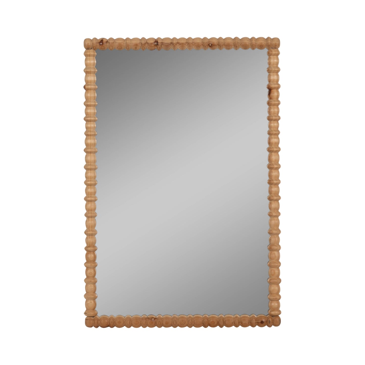 Fir Wood Carved Frame Rectangle Wall Mirror
