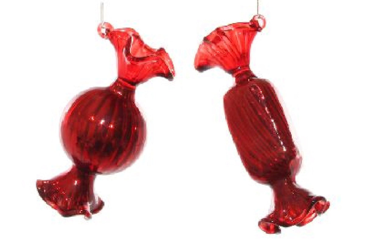 Glass Candy Lined Shiny Red