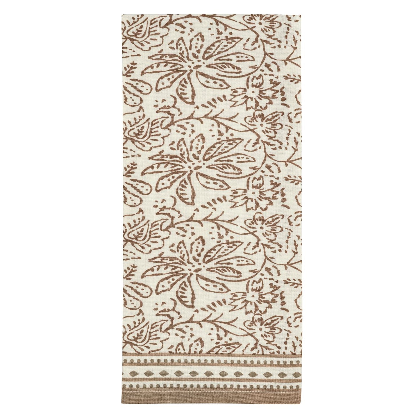 Floral Taupe Printed Towel