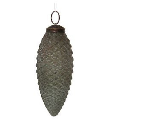 Aged Green Glass Pinecone Ornament