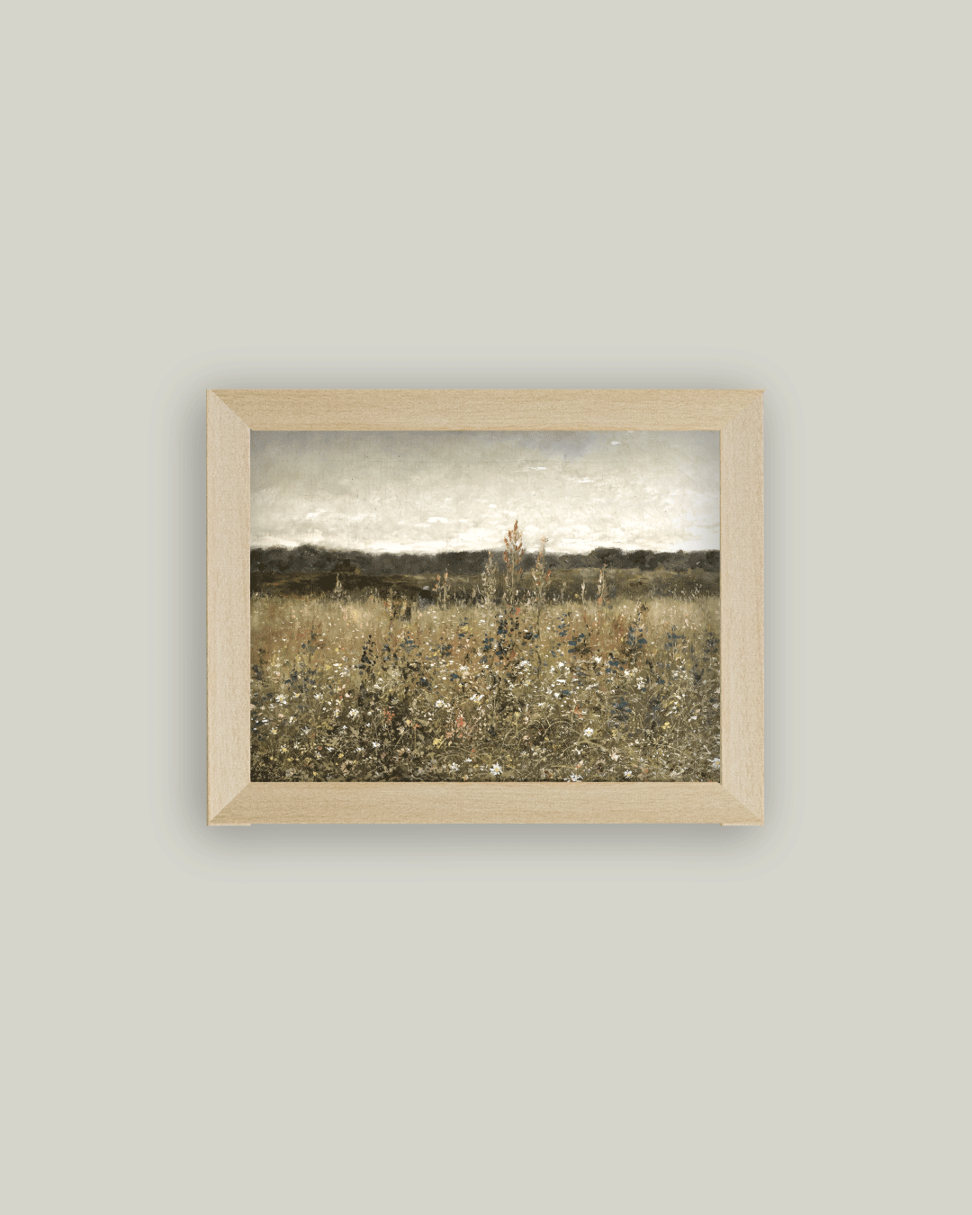 Wildflower Field Framed Antique Art: 9X7