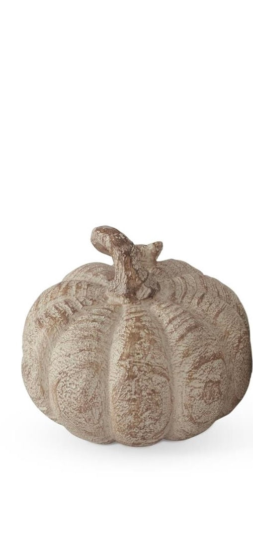 TAN RESIN FAUX WOODGRAIN FILLER PUMPKIN