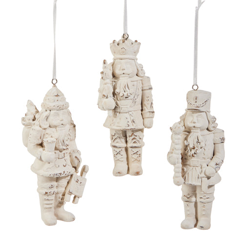 WHITEWASH NUTCRACKER ORNAMENT