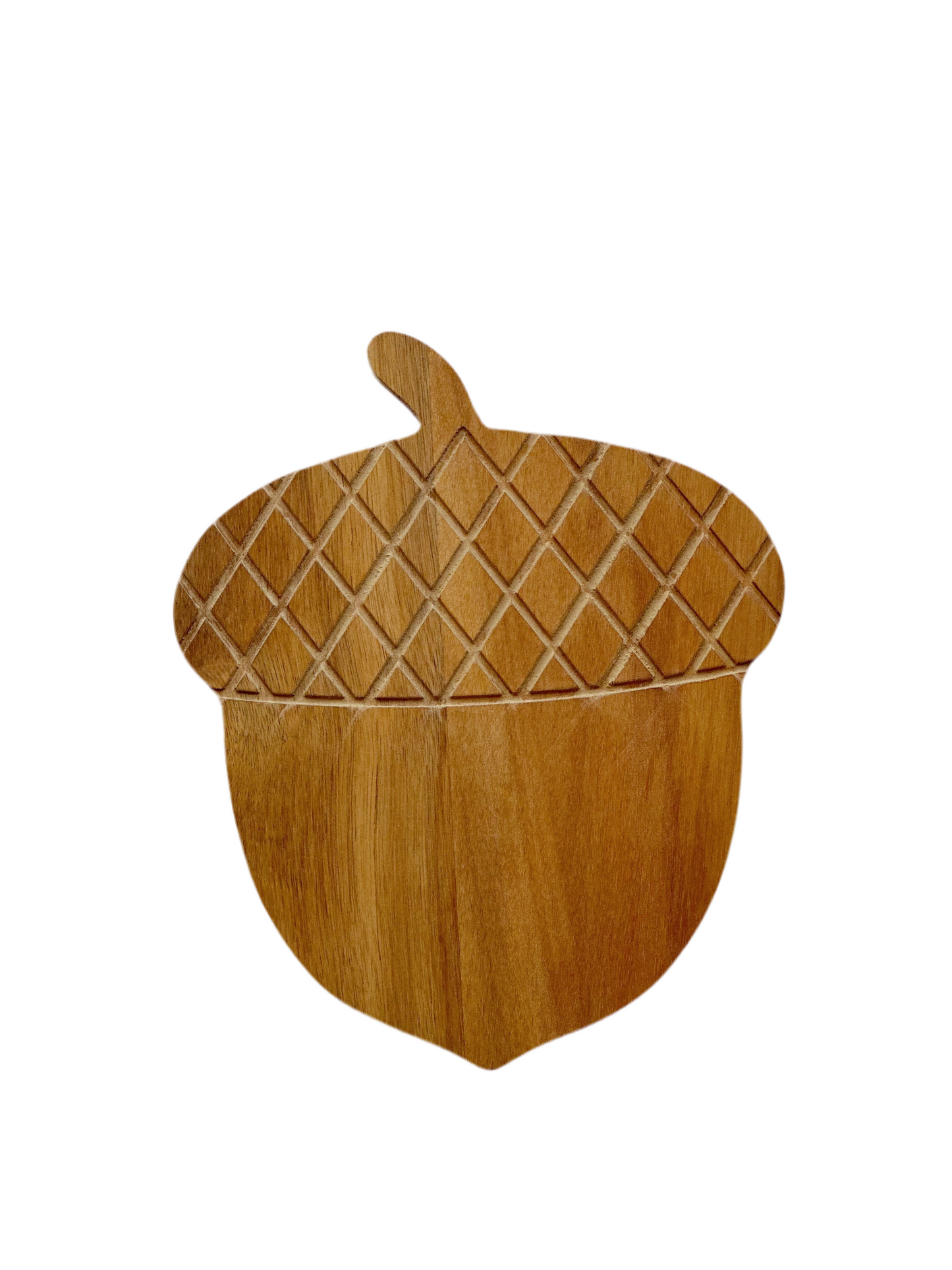 Engraved Acacia Wood Acorn Shaped Cheese/Cutting Board, Natural