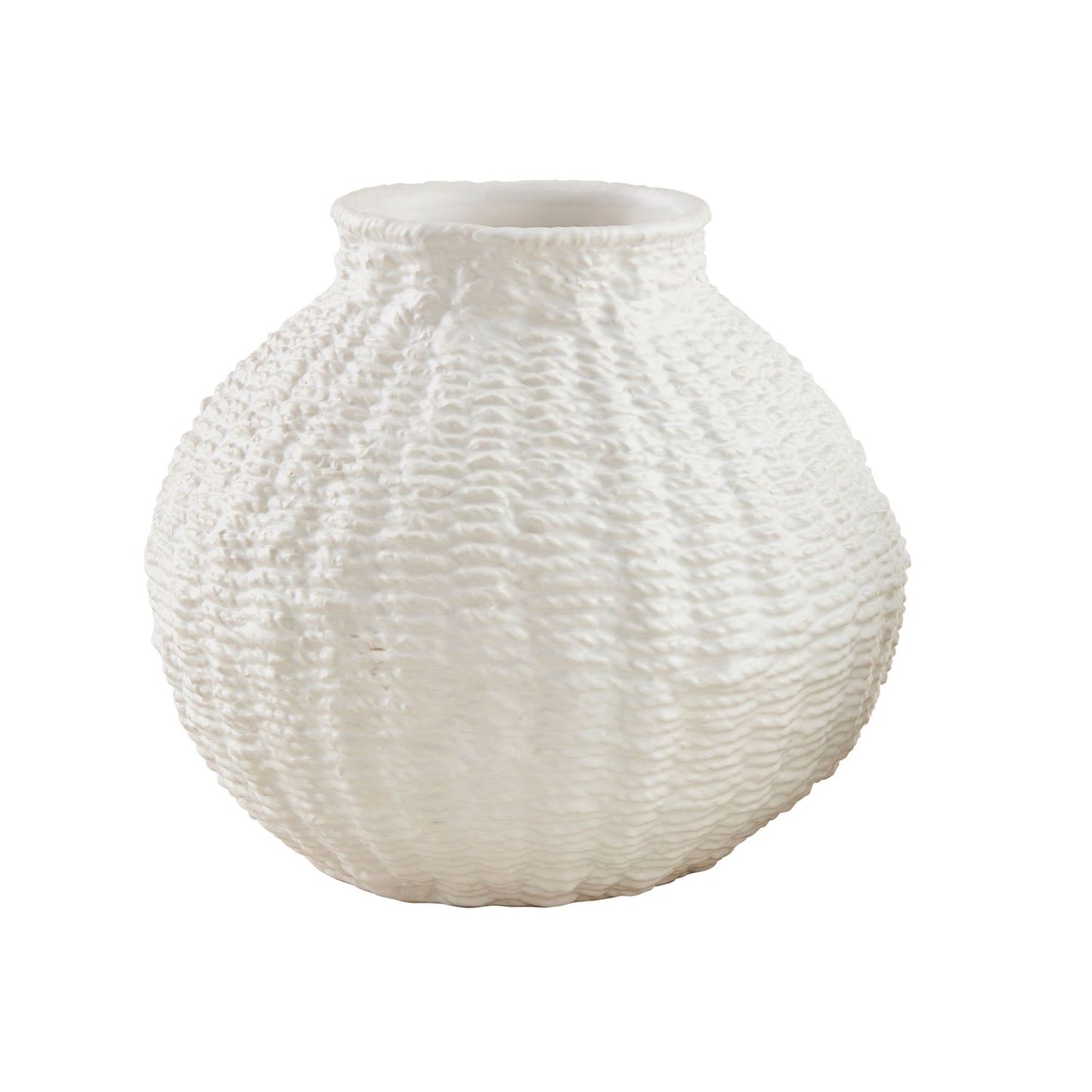 Large Woven Ceramic Round Vase