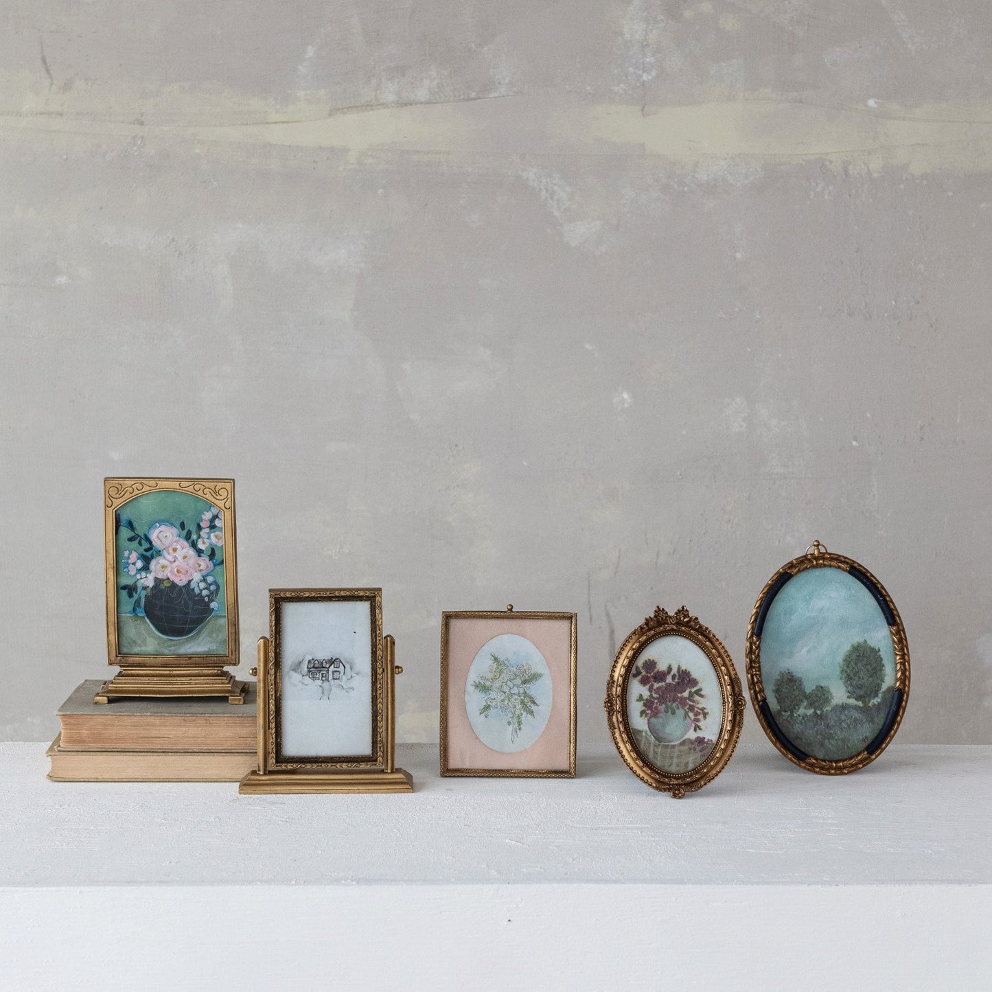 Pewter Gold Photo Frames with Art